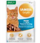 Iams Cat Adult Delights zsebes tonhal és hering zselében 85g