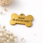 gigastore Arany csont alakú gravírozható kutya biléta - névvel és telefonszámmal