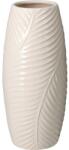  Porcelán Váza 93X93X202Mm Levél Motívum, Krémszínű