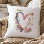Deconline Crafts Egyedi neves Anyák napi párnahuzat 40x40 cm "Glitter Heart (DO-MD-3-PILLOW)