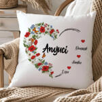 Deconline Crafts Egyedi neves Anyák napi párnahuzat 40x40 cm "Heart (DO-MD-1-PILLOW)