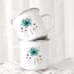 Deconline Crafts Anyák napi zománcozott bögre "Flower" egyedi névvel fém (DO-MD-2-ALU-MUG)