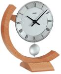 AMS Ceas de birou cu pendul AMS 163, lemn masiv de fag, cadran metalic, mecanism quartz