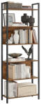 VASAGLE Biblioteca VASAGLE cu 6 rafturi, stil industrial, maro rustic, 128x24x187 cm (EZ-LLS151K01) Biblioteca