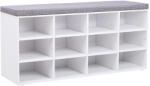 VASAGLE Pantofar cu banca VASAGLE, 12 compartimente, perna, 104 cm, alb (EZ-LHS012W14) Pantofar