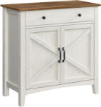VASAGLE Comoda VASAGLE cu sertar si dulap, raft reglabil, stil country, alb rustic (EZ-BBK341W01) Comoda