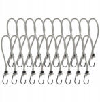 Sersimo Set 25 elastice cu carlig pentru fixare prelata si banner, 25 cm, gri (DEK-7558)