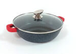 Happy Cooking Alacsony lábas márvány bevonattal fedővel - több méretben, indukciós Fajta: 3, 3 L 28x7cm fekete