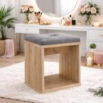 Sersimo Taburet pentru masuta de toaleta, sezut confortabil, 30x30x42 cm, craft (M1-TABORET_CRAFT_1/1)