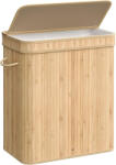 Songmics Cos de rufe SONGMICS din bambus cu capac, 100L, sac detasabil, bej (EZ-LCB063N01)
