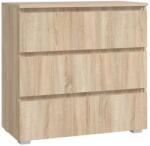 Sersimo Comoda cu 3 sertare NEO 80, 80x40x80 cm, stejar mat, design modern (M1-NEO_80_KOMODA_DAB_SONOMA_2/2) Comoda