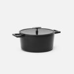 FABINI Lábas Mattia 3.0 Standard, ø 26 cm (5, 5 l) - Zománcozott öntöttvas lábas fedővel, matt fekete (113610332611111)