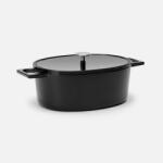 FABINI Sütőedény Mattia 3.0 Standard, 33x25 cm - Ovális zománcozott öntöttvas sütőedény fedővel, fényes fekete (113610833320127)