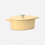 FABINI Sütőedény Mattia 3.0 Standard, 33x25 cm - Ovális zománcozott öntöttvas sütőedény fedővel, fényes krémszín (113610833329127)