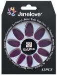 Janelove Set 12 Unghii False cu aspect mat, Janelove, Matte, Mov (VES1999)