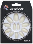Janelove Set 12 Unghii False cu aspect mat, Janelove, Matte, Alb (VES1993)