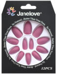 Janelove Set 12 Unghii False cu aspect mat, Janelove, Matte, Roz (VES1991)
