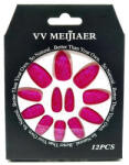 VV Meijiaer Set 12 Unghii False cu Sclipici, VV Meijiaer, Roz (VES2006)