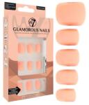 W7 Set Unghii False, W7, Glamorous Nails, Apricot Glow, 24 Bucati, Lipici inclus (VES2978)