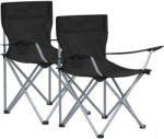 Songmics Set 2 scaune pliabile camping Songmics cu suport bauturi si husa, negre (EZ-GCB01BK)