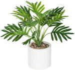 Atmosphera Créateur d'intérieur Planta artificiala palmier decorativ cu ghiveci din beton alb, 30 cm (JJ-160014)