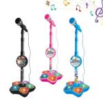  Microfon Pentru Karaoke, cu Sunete si 5 Lumini mai Multe Culori, 100 x 21 cm - Culoare: Albastru Instrument muzical de jucarie