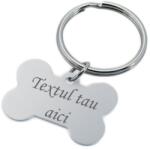  Breloc metalic in forma de os. caine. catel. gravat personalizat cu textul tau