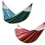  Hamac Relaxare cu Lemn Perfect pentru 2 Persoane, 200 x 180 cm, Pentru Curte sau Camping, Usor de Montat - Culoare: Rosu
