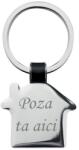  Breloc metalic gravat personalizat cu poza si textul tau. casa. 6x3 cm. argintiu