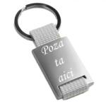  Breloc metalic . gri. inox. gravat. personalizat cu poza si text