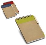  Notepad de buzunar cu spirala si 120 de pagini simple, suport pix - Culoare: Verde