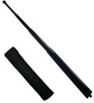  Baston telescopic din otel, 64 cm, 4 sectiuni, negru, husa piele