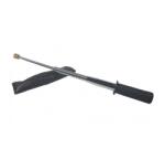  Baston telescopic din otel, 3 elementi, 47 cm, flexibil, elementi din arcuri, maner cauciuc, argintiu