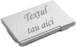  Suport carti de vizita aluminiu, gravat, personalizat cu nume sau sigla, 95 x 65 x 7 mm