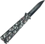  Briceag Fluture Model Cap de Mort, Cu Tais, 23 cm