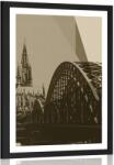 Dovido Poszter paszportuval Köln város illusztrációja szépia kivitelben - 60x90 black