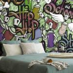 Dovido Tapéta vidám street art zöldben - 98x66