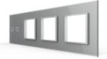 LIVOLO Panou Intrerupator Dublu + 3 Prize LIVOLO din Sticla, Standard German SmartElectro IntelligentHouse (VL-P702/E/E/E-8I)