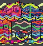 Dovido Öntapadó tapéta szerelmes macskák pop art stílusban - 196x270