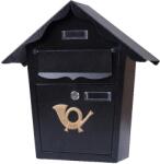 Sersimo Cutie postala metalica neagra cu acoperis, vizor si încuietoare 38x38x10 cm (TIS-8206)