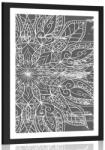 Dovido Poszter paszpartuval, mandala textúra fekete-fehér kivitelben. - 20x30 no frame
