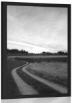 Dovido Poszter naplemente a táj felett fekete fehérben - 40x60 silver