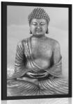 Dovido Poszter Buddha szobor meditáló helyzetben fekete fehérben - 60x90 no frame
