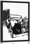 Dovido Poszter fekete fehér retro autó absztrakcióval - 40x60 black