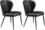 Vasagle Set 2 scaune dining VASAGLE EKHO, piele ecologica, negre, 52x55x79 cm (EZ-LDC180B02)