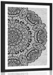 Dovido Poszter apszportuval virágos Mandala fekete fehérben - 20x30 white