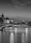 Dovido Öntapadó fotótapéta Párizs fekete-fehér panorámája - 196x270