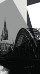 Dovido Tapéta Köln város fekete-fehér illusztrációja - 147x270