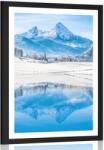Dovido Poszter paszpartuval havas táj az Alpokban. - 30x45 black