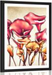 Dovido Poszter paszportuval piros calla virágok - 40x60 silver